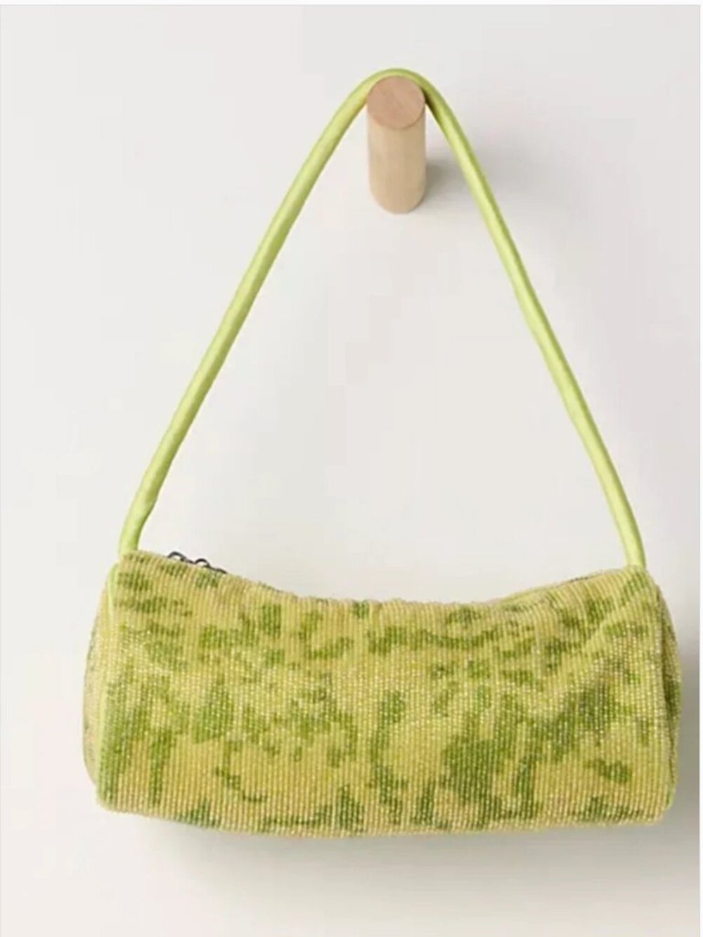 Free People NWT Bailey Beaded Green Barrel Mini Shoulder Bag